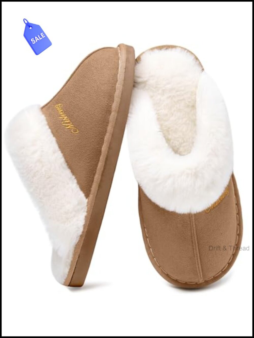 Faux Fur Lined Memory Foam Slippers Slip-On Cozy House Shoes